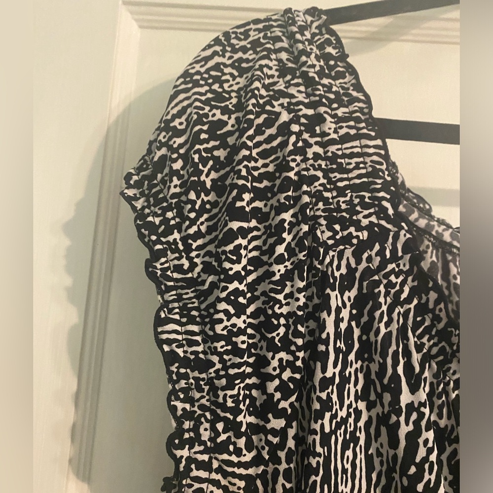 MICHAEL KORS Women Animal Print Black & White Elastic sleeve Dress - size L - Picture 10 of 12